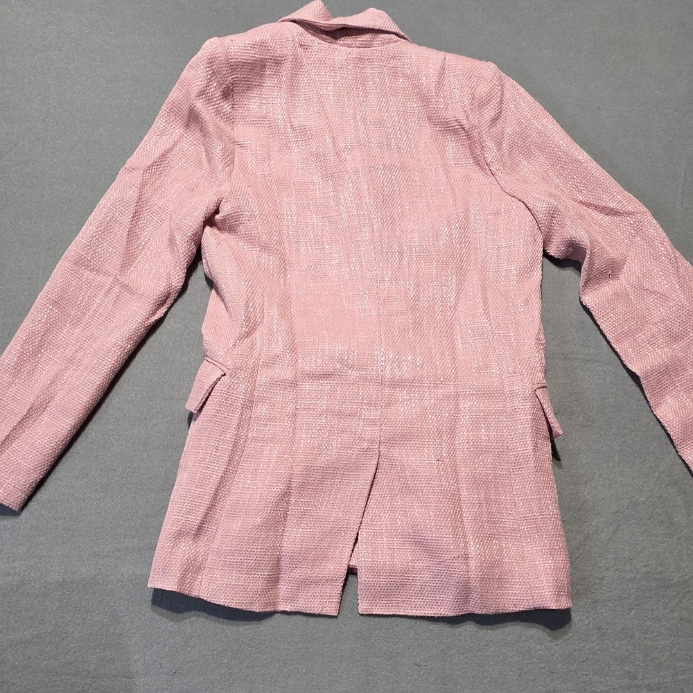 HYFVE Pink Double-Breasted Blazer New In Poly Bag Large PTP 20 - Picture 3 of 5